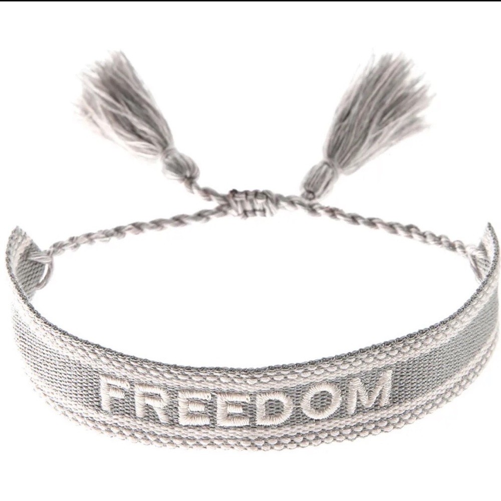 NEW Bohemian Style Personalized Woven Fabric  ‘Freedom’ Adjustable Bracelet